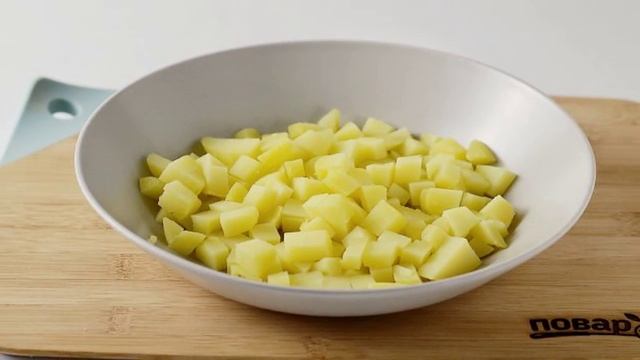 Салат с шампиньонами жареными