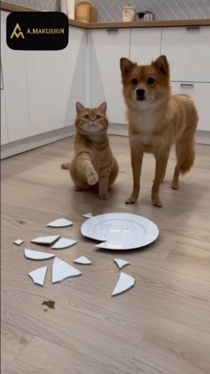 🐕 Кот против Пса Кто разбил тарелку 🤯 Идеальная отмазка! 😂