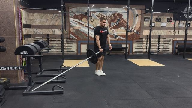 Румынская тяга лендмайн, стоя на одной ноге| Landmine Single Leg Romanian Deadlift