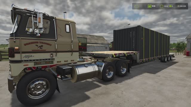 Перевозка древесины в контейнерах Farming Simulator 25