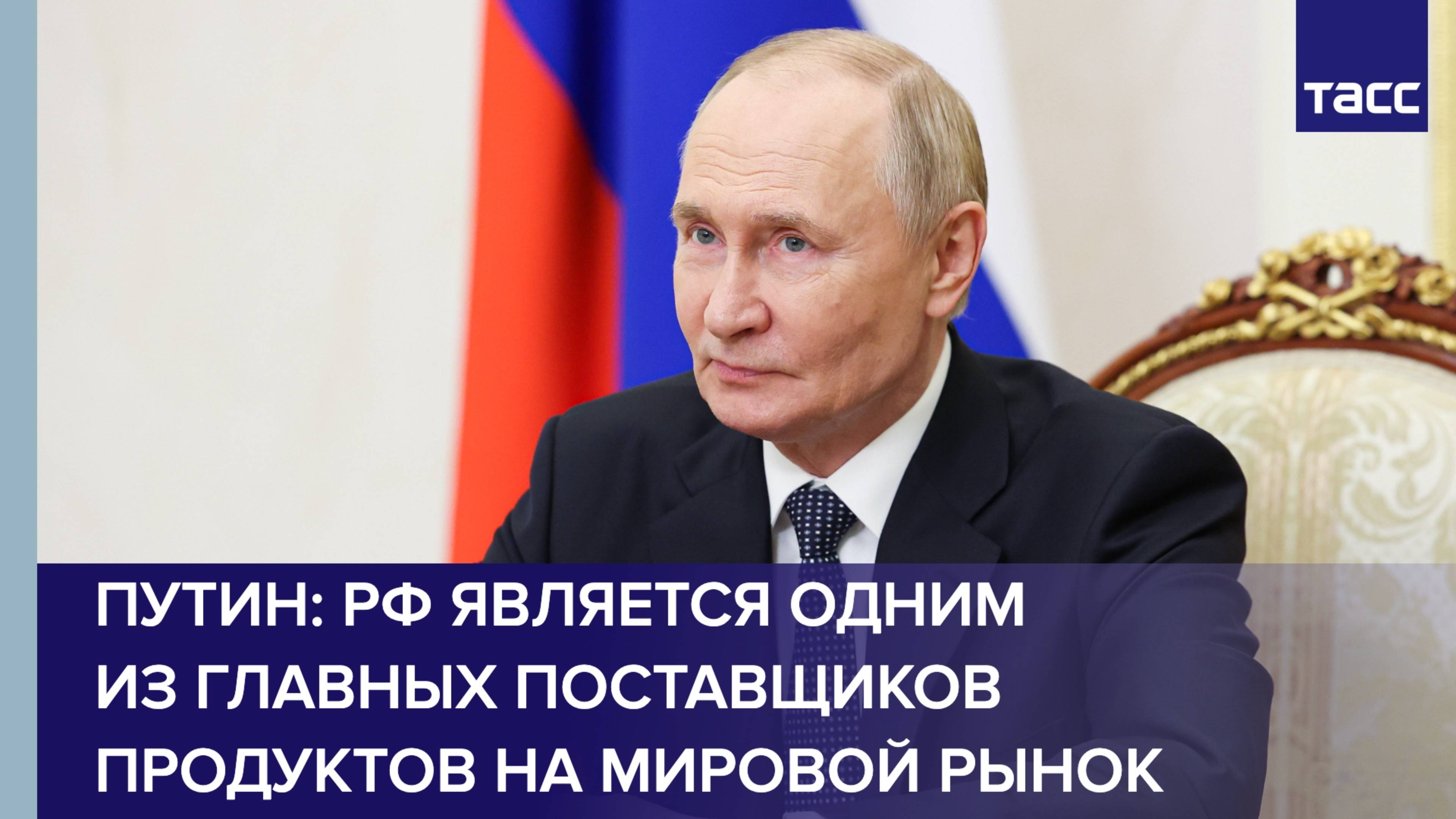 Путин: РФ является одним из главных поставщиков продуктов на мировой рынок