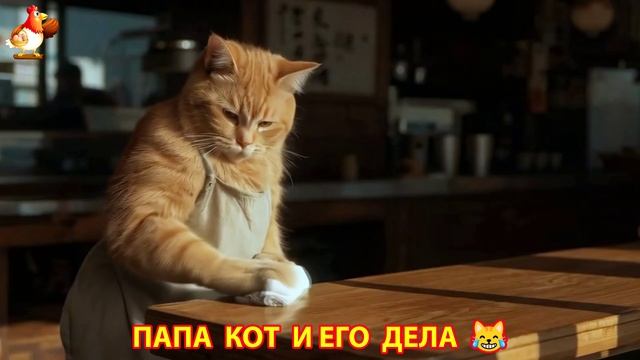 Папа Кот и его повседневные дела и заботы по воспитанию ребенка Котенка  Юмор  выпуск 13