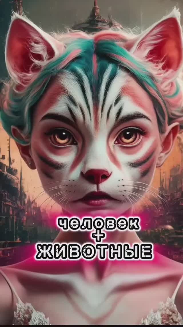 Смесь человека и животного от Нейросети