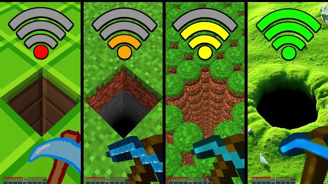 Разные уровни WiFi в Майнкрафте, игровой процесс
