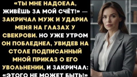 ИСТОРИЯ ИЗ ЖИЗНИ/Ты мне надоела, живёшь за мой счёт,- закричал муж и ударил меня /Рассказ жизненный
