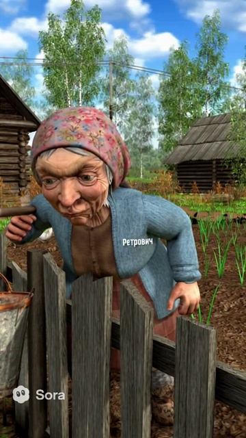 Бабка и огород #бабка #огород #куры #петрович #инопланетяне #sora #ии #funny #мем #юмор #memes