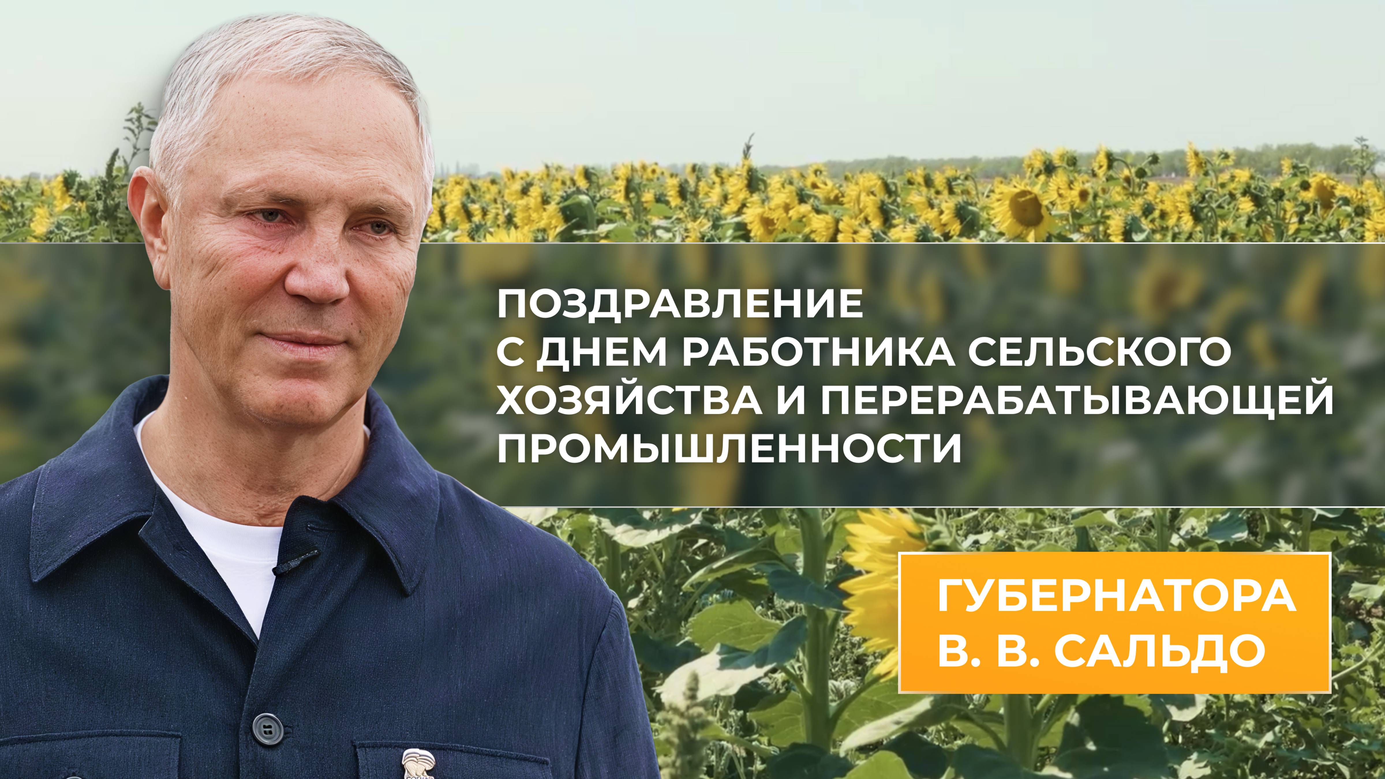 Владимир Сальдо поздравил с Днем работника сельского хозяйства и перерабатывающей промышленности