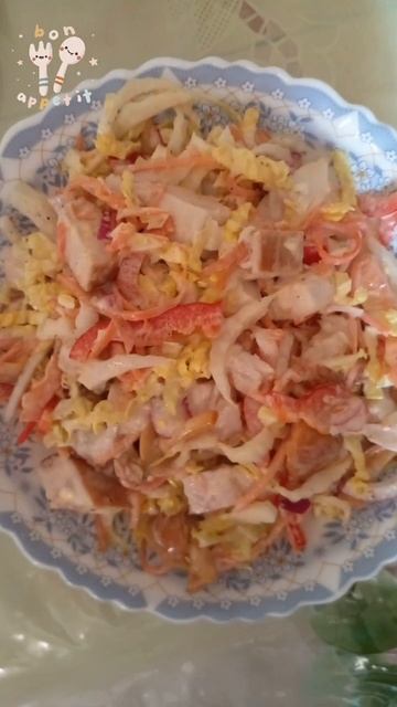 Салатик очень вкусный и любимый 👍🤗😋#еда #салат