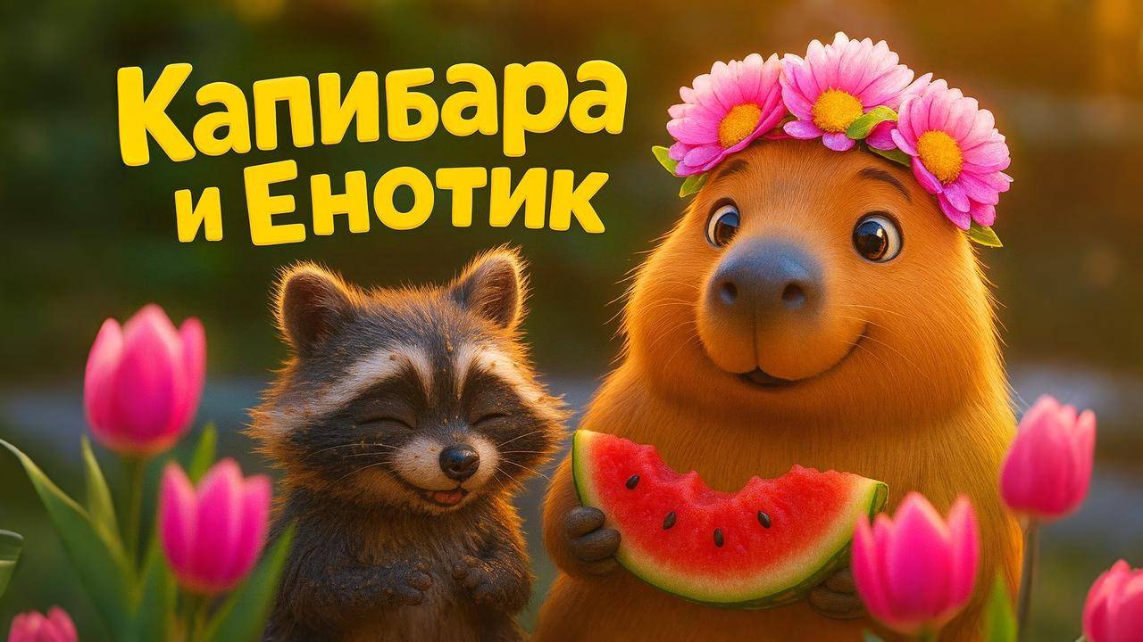 🍉Сказка КАПИБАРА  и ЕНОТИК | Мультик для детей