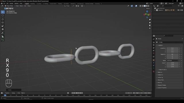 Цепочка в Blender за 1 минуту