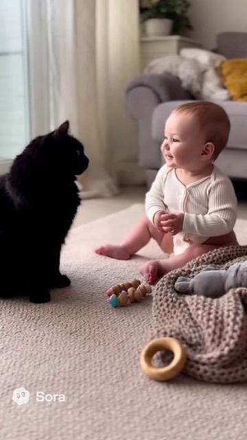 Малыш разговаривает с котом! 😺 Самый милый диалог, снятый случайно