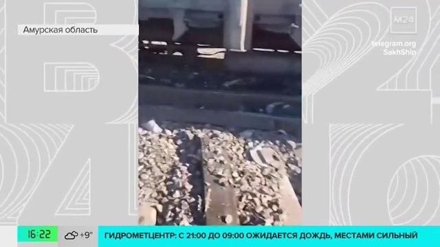 Девять вагонов сошли с рельсов в Амурской области