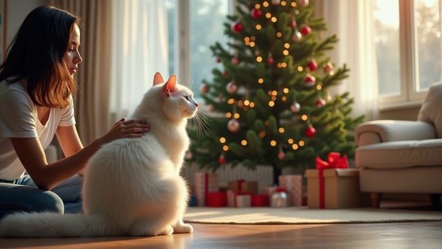 Новогоднее поздравление кота для хозяйки. Слова Богдана Филатова. Музыка и вокал ИИ.