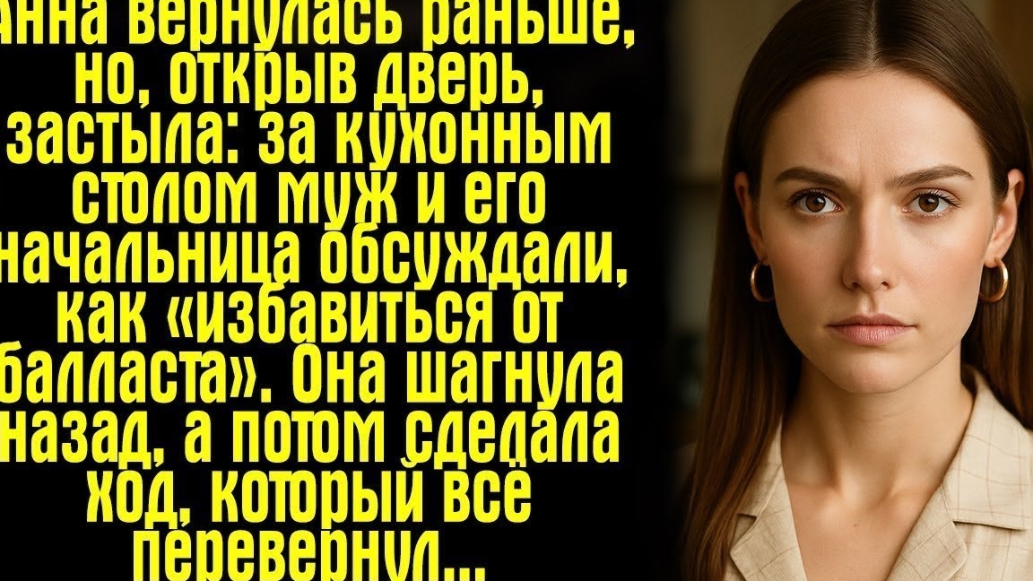 Анна вернулась раньше, но, открыв дверь, застыла- за кухонным столом муж и его начальница...