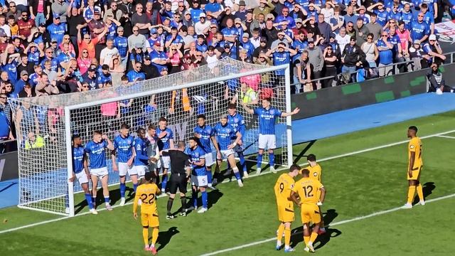 Ipswich Town ITFC - Wolves ( Wolverhampton Wanderers ) Insane Free Kick, Saturday 5 April 2025