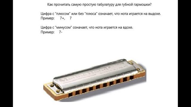 КАК ПРОЧИТАТЬ САМУЮ ПРОСТУЮ ТАБУЛАТУРУ ДЛЯ ГУБНОЙ ГАРМОШКИ