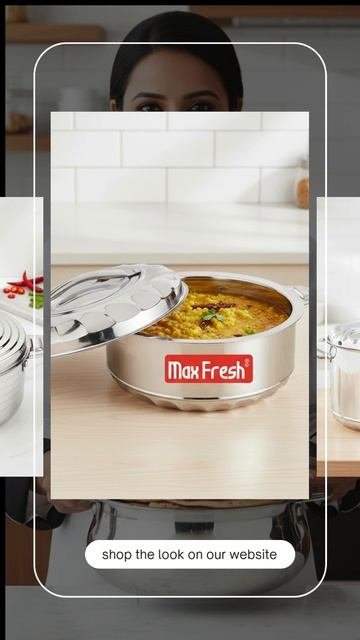 Stainless Steel Hot Pot Food Warme Casserole , Keeps Food Warm For Long Hours #casserole #hotpot #ma