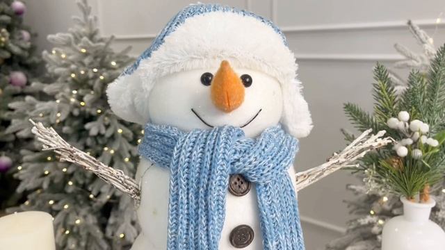 Декоративная фигура СНЕГОВИК КЁРТ, текстиль, 38 см, 520766