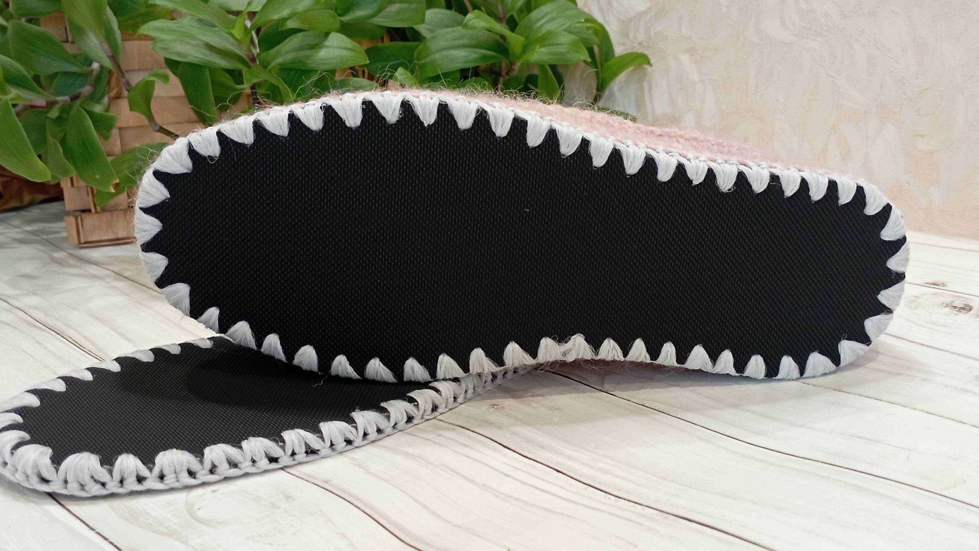 Обвязка стельки с ВБ для вязаных тапочек .Подробный мк .