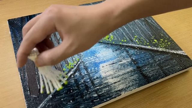 Comb Painting Technique _ Acrylic Painting _ Walking In The Rain