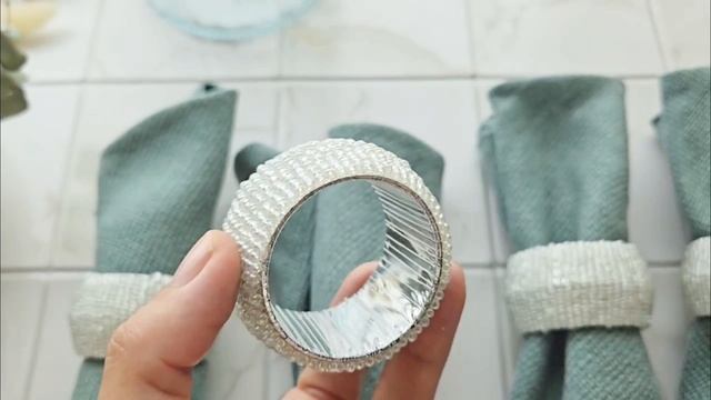 Набор колец для салфеток АНЭЛЛИ, серебристо-белые, 4 шт., A54911340