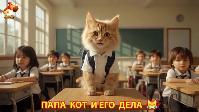 Папа Кот и его повседневные дела и заботы по воспитанию ребенка Котенка 😹 Юмор 😂 выпуск (14)