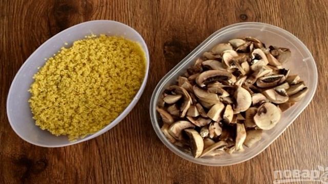 Пшенный суп с грибами