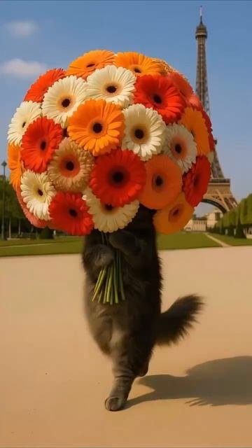 Кошки в цветочных платьях