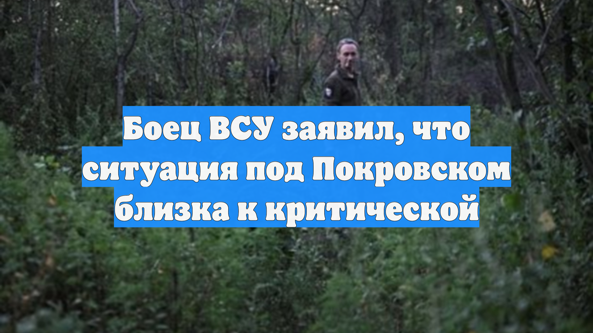 Боец ВСУ заявил что ситуация под Покровском близка к критической