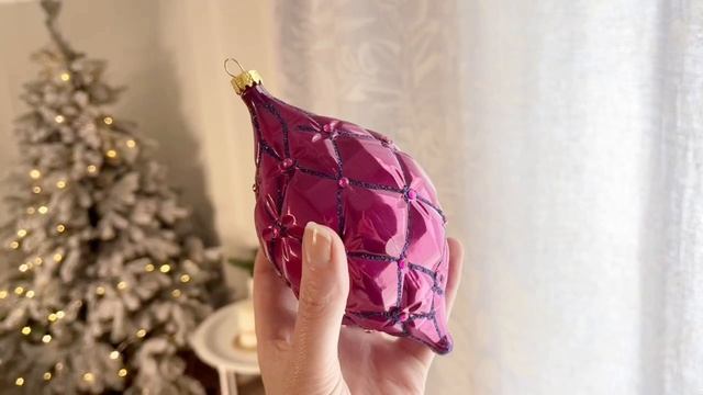 Набор ёлочных украшений ПОДВЕСКИ КОННЕСИ пластик тёмно-розовый 15 см 3 шт. 1000597