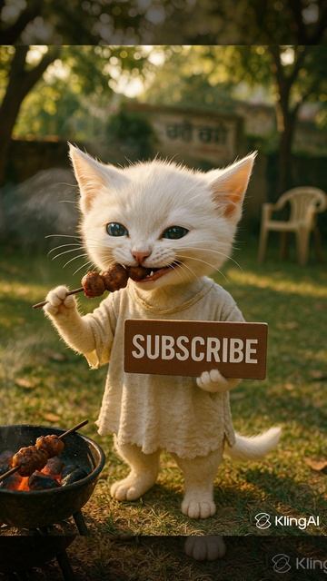Котик кушает