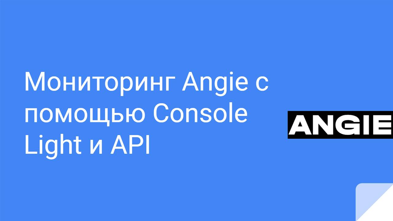 Мониторинг Angie с помощью Console Light и API
