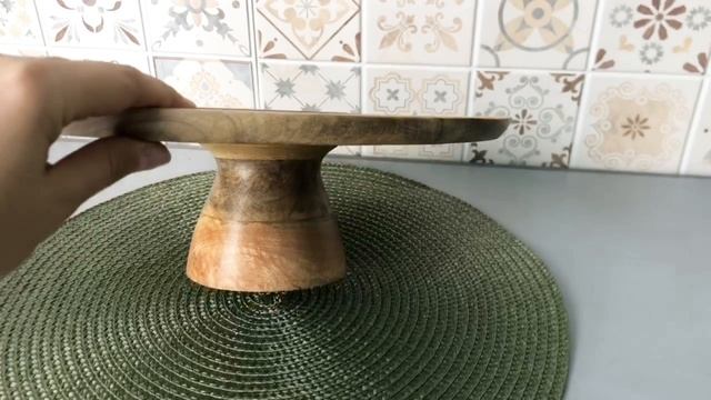 Сервировочное блюдо, подставка для торта ИНДИ, дерево, 30 см, 1120026