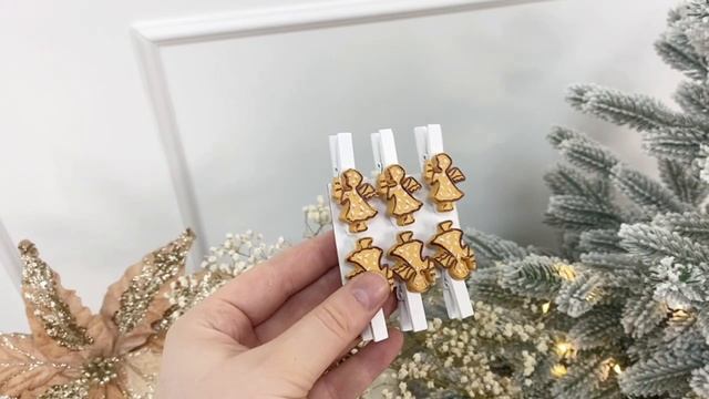 Декоративные прищепки ИМБИРНЫЕ АНГЕЛЫ, полистоун, 5 см, 6 шт., 59-1328