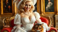 Красивая девушка + милый котик: молодая девушка гладит котика, оживленное фото