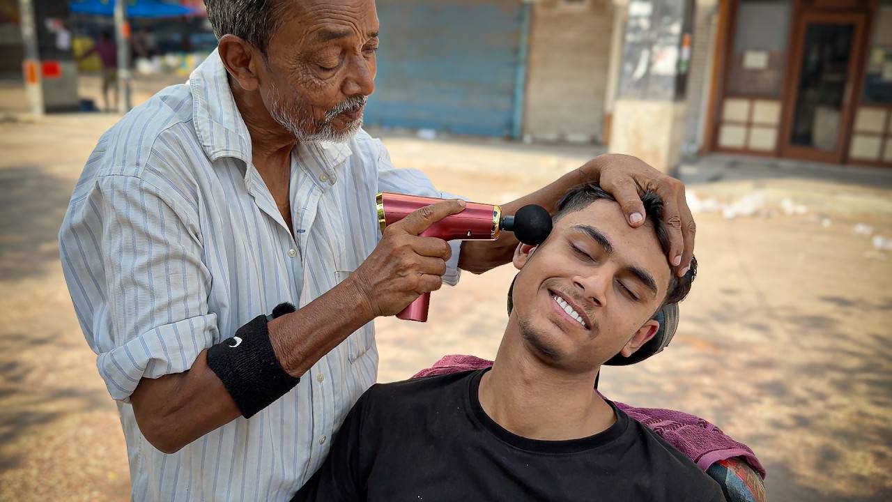 Waris Barber 1 Ultimate STRESS KILLER Head  Body Massage With New Tool  ASMR Gautam