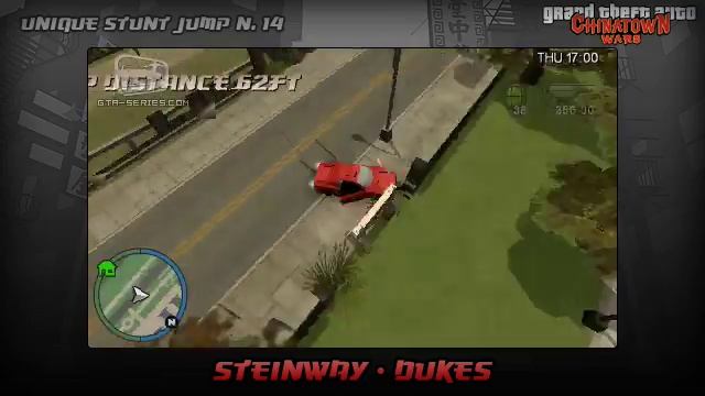 GTA Chinatown Wars - Walkthrough - Unique Stunt Jump #14 - Steinway (Dukes)