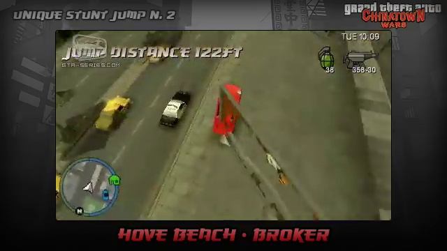 GTA Chinatown Wars - Walkthrough - Unique Stunt Jump #2 - Hove Beach (Broker)