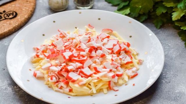 Салат Облако с крабовыми палочками