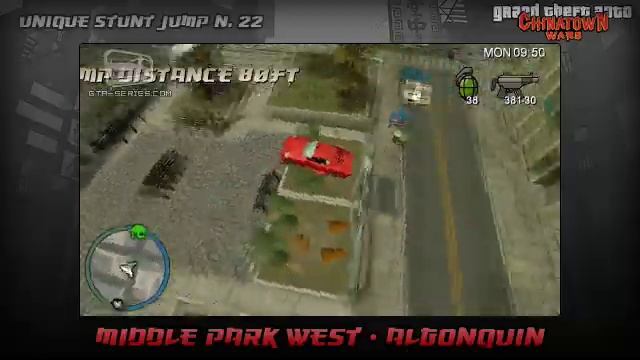 GTA Chinatown Wars - Walkthrough - Unique Stunt Jump #22 - Middle Park West (Algonquin)