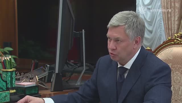 Владимир Путин принял в Кремле губернатора Ульяновской области Алексея Русских, 13 октября 2025 г.