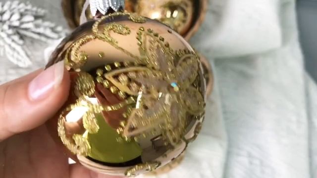 Набор ёлочных шаров ЦВЕТОЧНАЯ РАПСОДИЯ стекло шоколадный 8 см 6 шт. 053478-набор