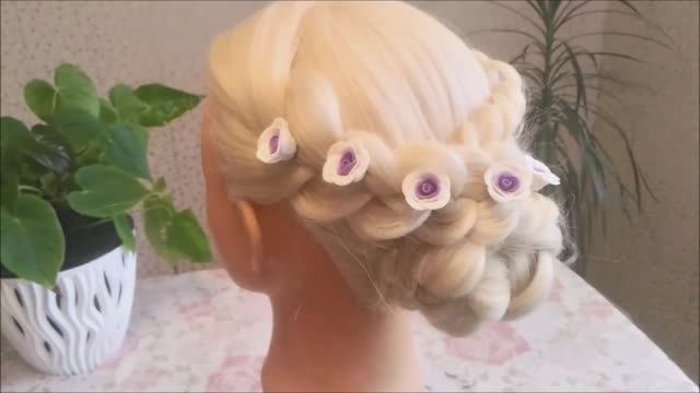 Вечерняя прическа с плетением