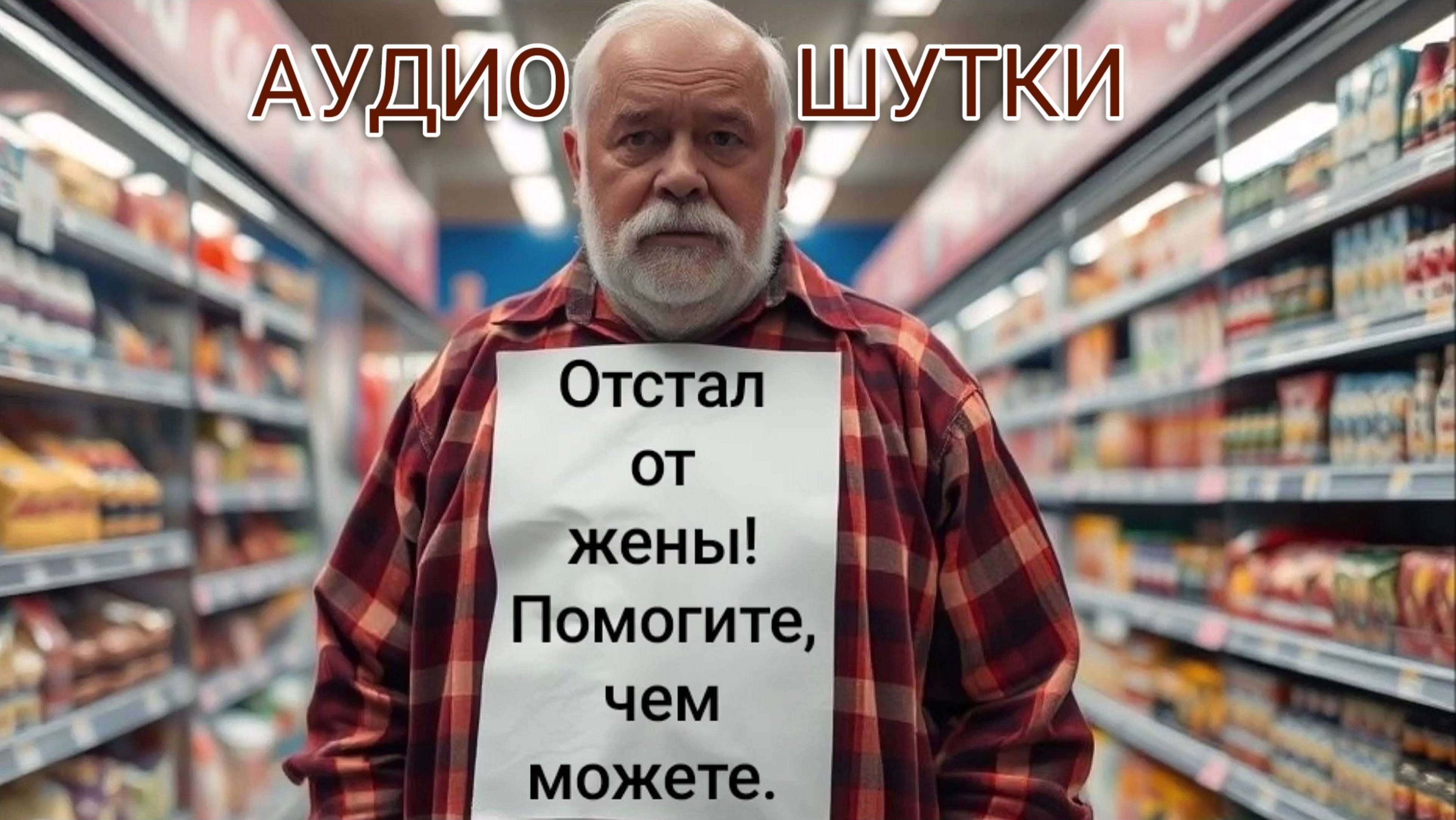 МУЖ ПОТЕРЯЛСЯ В МАГАЗИНЕ. Аудио приколы с картинками. Коротко и смешно. Как появились охранники.