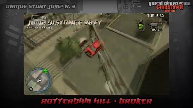 GTA Chinatown Wars - Walkthrough - Unique Stunt Jump #3 - Rotterdam Hill (Broker)
