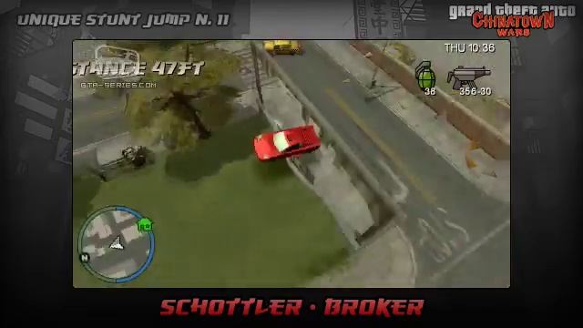 GTA Chinatown Wars - Walkthrough - Unique Stunt Jump 11 - Schottler Broker