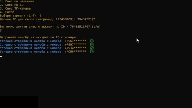 Сносер Telegram-аккаунтов за пару кликов (2025)