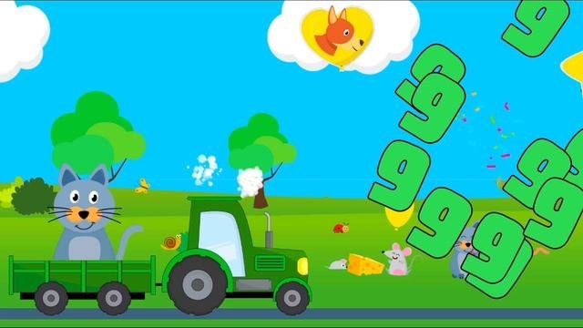 Учим Буквы и Цифры вместе с животными и шарикам Развивающий мультфильм смотреть для самых маленьких