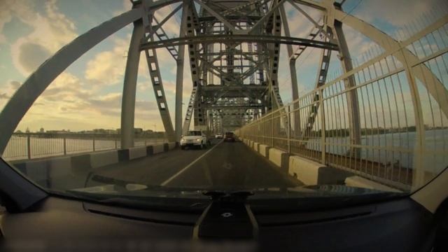 Архангельск. Проезд по Северодвинскому мосту.