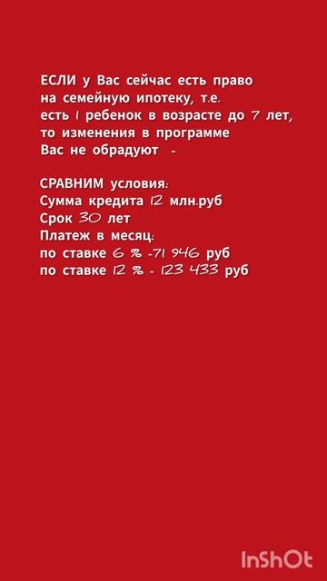 Семейная ипотека. Новости